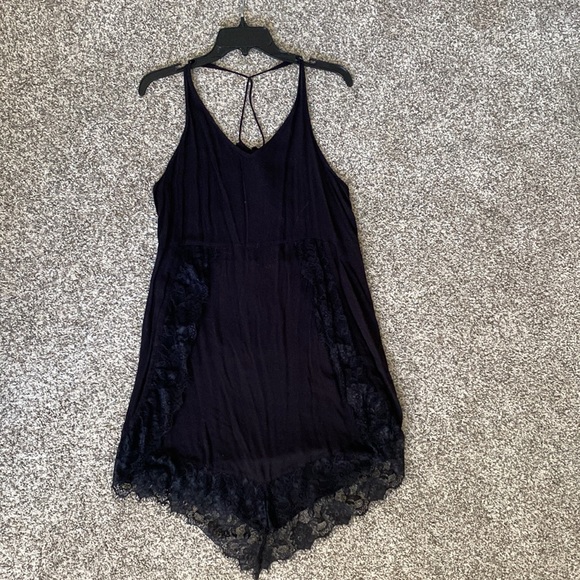 Free People size Large Black Lace Slip Dress - Picture 1 of 4